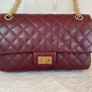 Chanel Burgundy Quilted Caviar 2.55 Reissue 225 Double Flap Bag